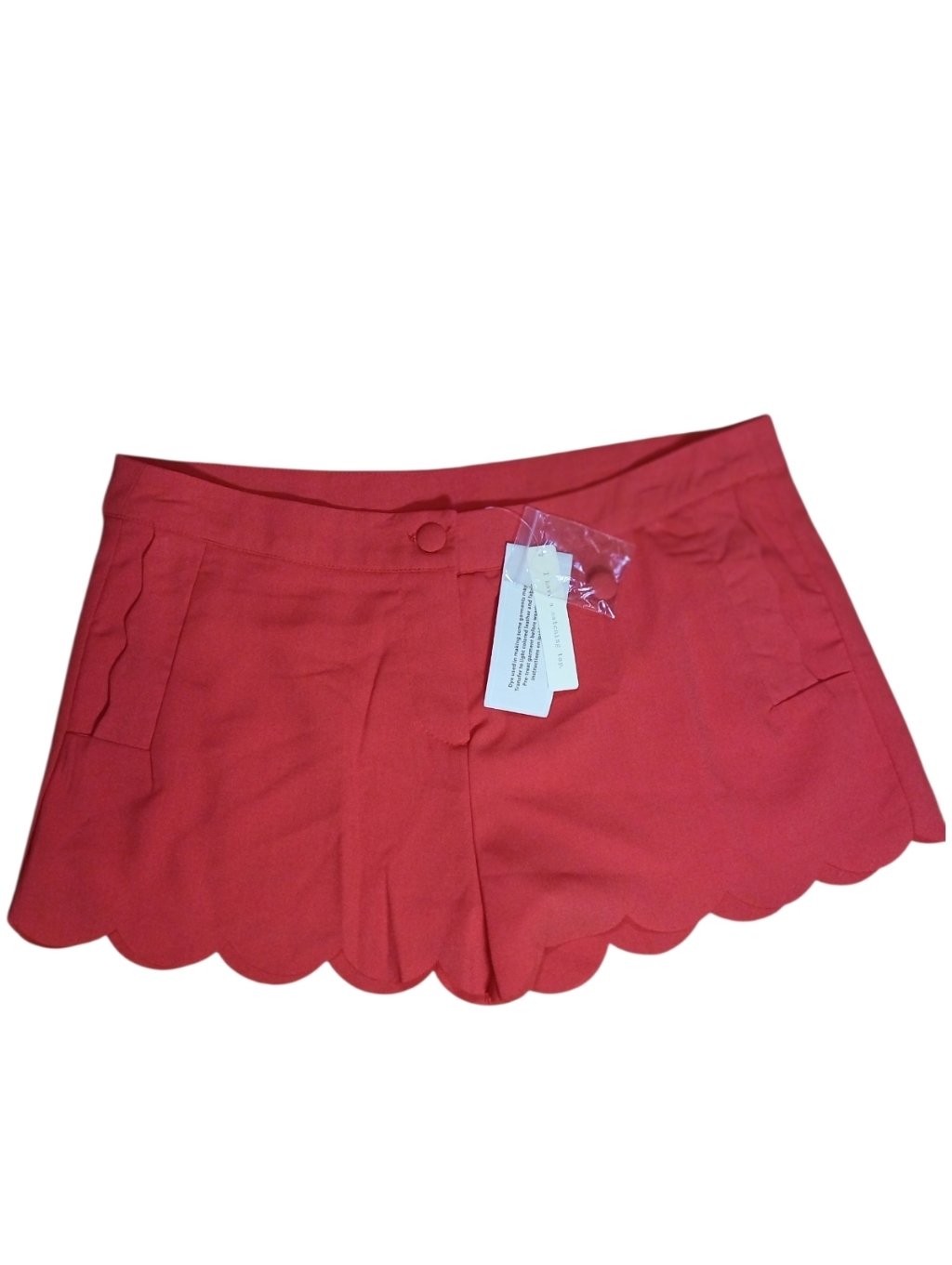 Nwt Jun & Ivy Hot Pink Shorts Scalloped Hem Scalloped Pockets